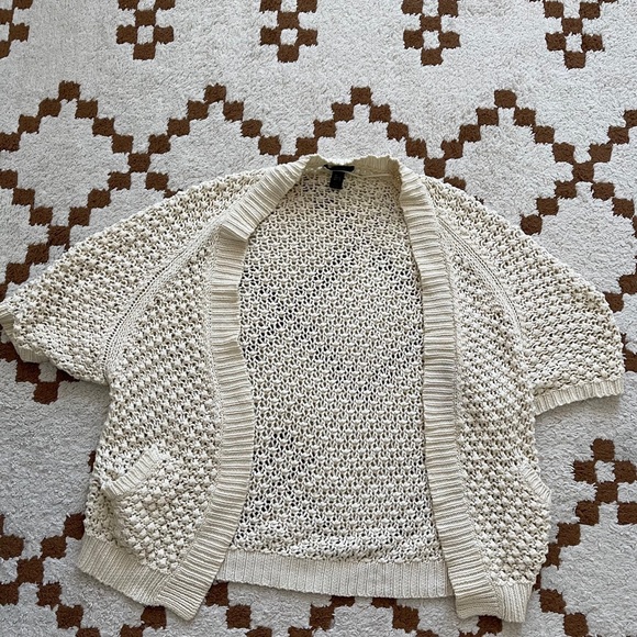 Mango Cream Chunky Open Front Knit Cardigan - Picture 7 of 9